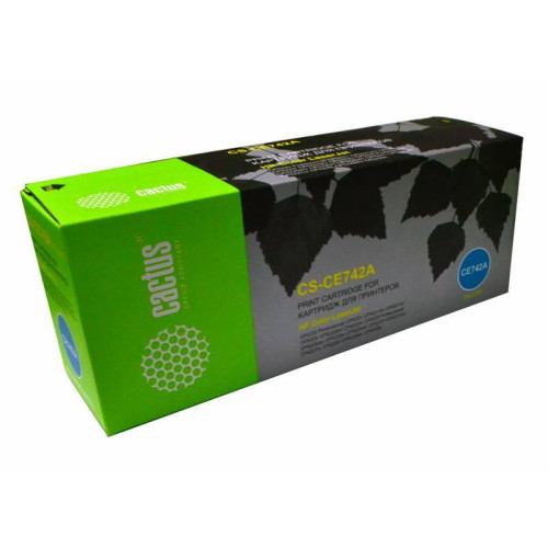Тонер-картридж Cactus CS-CE742A желтый, 7300 стр., для HP Color LaserJet CP5220/CP5221/CP5223/CP5225/CP5227/CP5229