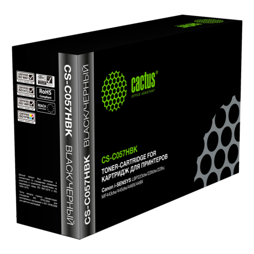 Тонер-картридж Cactus 057 H черный, 10000 стр., для Canon i-SENSYS LBP228x, LBP226dw, LBP223dw, MF449x, MF446x, MF445dw, MF443dw (CS-C057HBK)
