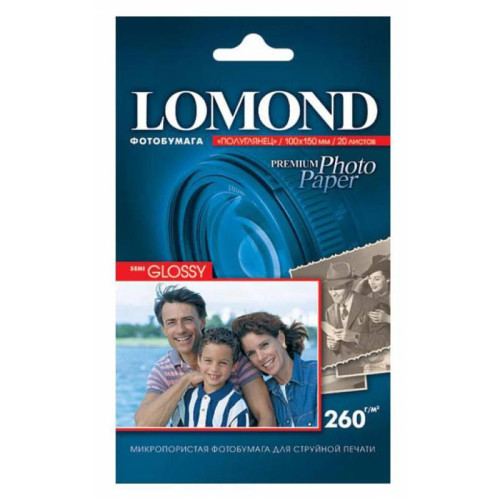 Фотобумага Lomond 1103302 10x15/260г/м2/20л./белый полуглянцевое для струйной печати