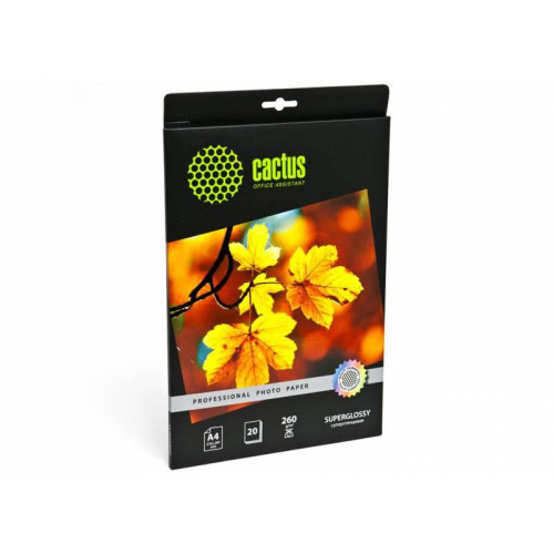 Фотобумага Cactus Prof CS-HGA426020 A4/260г/м2/20л./белый глянцевое для струйной печати