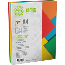 Бумага Cactus CS-CPC-A480200 A4/80г/м2/200л./радуга интенсив (5цветов)