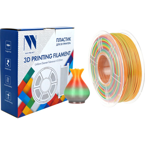 -/ Филамент NVPRINT PETG Rainbow для 3D печати диаметр 1.75мм  длина 330 метров  масса 1 кг