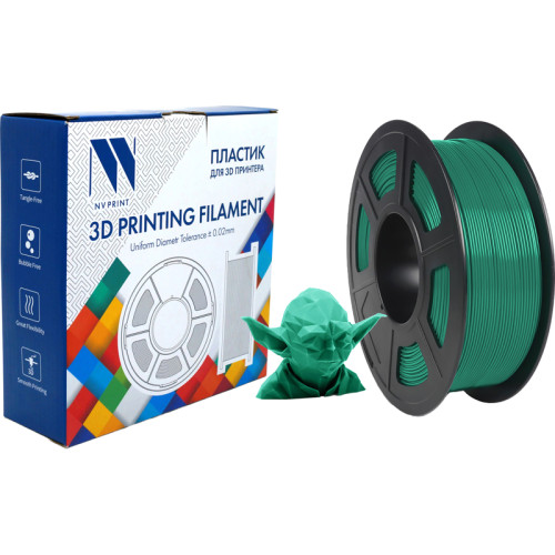 -/ Филамент NVPRINT PLA+ GrassGreen для 3D печати диаметр 1.75мм  длина 330 метров  масса 1 кг
