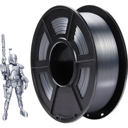-/ Филамент NVPRINT Silk PLA+ Silver для 3D печати диаметр 1.75мм  длина 330 метров  масса 1 кг