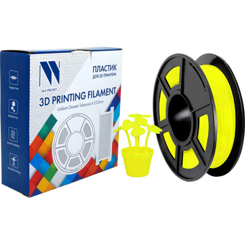 -/ Филамент NVPRINT TPU Yellow для 3D печати диаметр 1.75мм  длина 165 метров  масса 0,5 кг