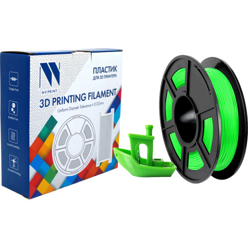 -/ Филамент NVPRINT TPU Green для 3D печати диаметр 1.75мм  длина 165 метров  масса 0,5 кг