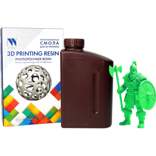 -/ Фотополимерная смола NVPRINT Standard Resin Clear Green для 3D печати 1 кг (бут)