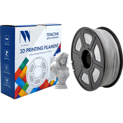 -/ Филамент NVPRINT ABS Grey для 3D печати диаметр 1.75мм  длина 330 метров  масса 1 кг