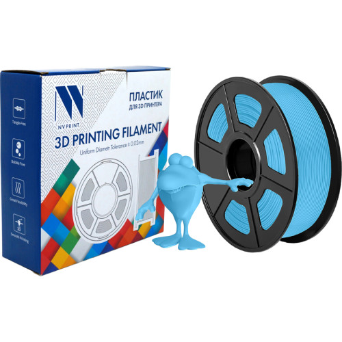 -/ Филамент NVPRINT PLA Matte Light Blue для 3D печати диаметр 1.75мм  длина 330 метров  масса 1 кг