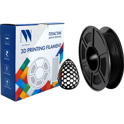 -/ Филамент NVPRINT TPU Black для 3D печати диаметр 1.75мм  длина 165 метров  масса 0,5 кг