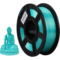 -/ Филамент NVPRINT Silk PLA+ Green для 3D печати диаметр 1.75мм  длина 330 метров  масса 1 кг