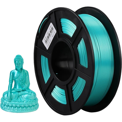 -/ Филамент NVPRINT Silk PLA+ Green для 3D печати диаметр 1.75мм  длина 330 метров  масса 1 кг