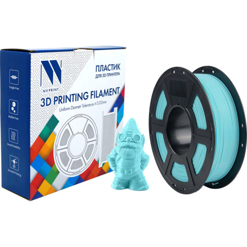-/ Филамент NVPRINT PLA Meta Ice Blue для 3D печати диаметр 1.75мм  длина 330 метров  масса 1 кг