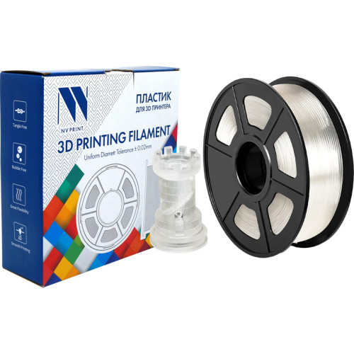 -/ Филамент NVPRINT PLA Transparent  для 3D печати диаметр 1.75мм  длина 330 метров  масса 1 кг