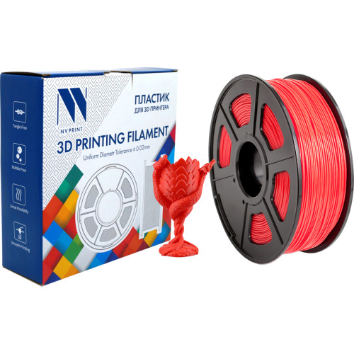 -/ Филамент NVPRINT ABS Red для 3D печати диаметр 1.75мм  длина 330 метров  масса 1 кг