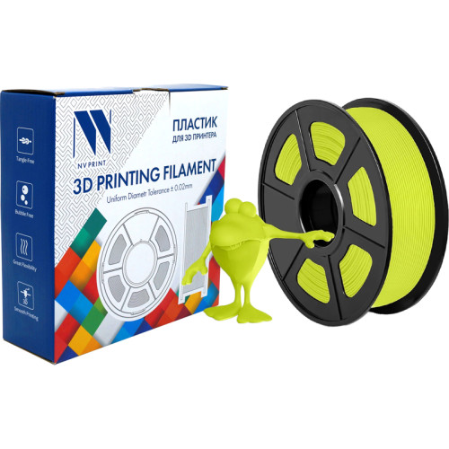 -/ Филамент NVPRINT PLA Matte Bright Yellow для 3D печати диаметр 1.75мм  длина 330 метров  масса 1 кг