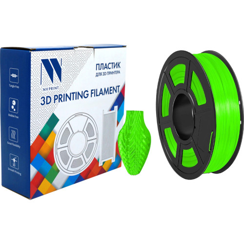 -/ Филамент NVPRINT TPU Trans. Green для 3D печати диаметр 1.75мм  длина 165 метров  масса 0,5 кг