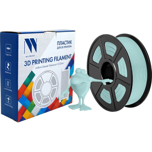 -/ Филамент NVPRINT PLA Matte Powder Blue для 3D печати диаметр 1.75мм  длина 330 метров  масса 1 кг