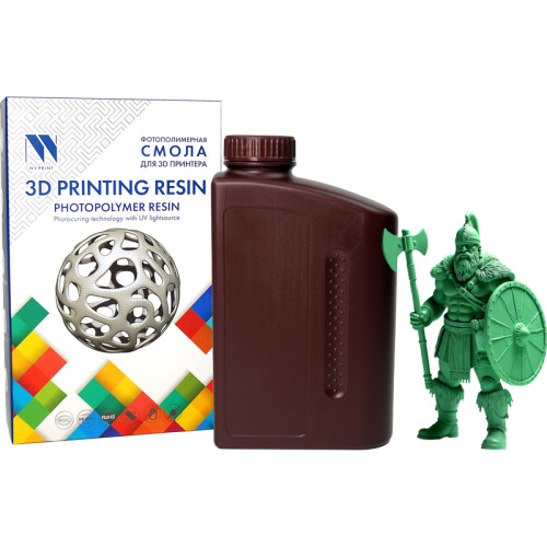 -/ Фотополимерная смола NVPRINT Standard Resin Green для 3D печати;  1 кг/бут