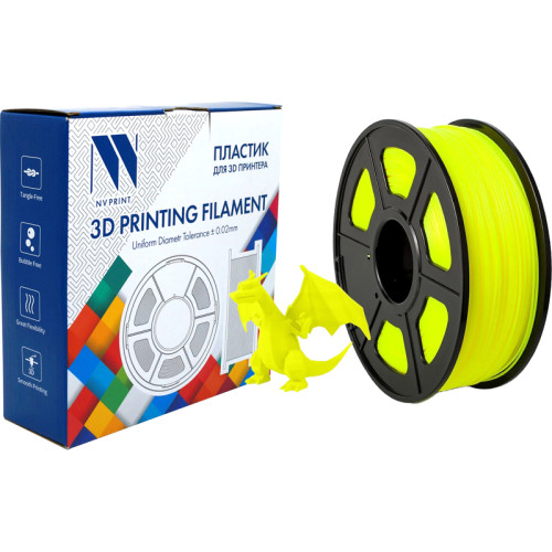 -/ Филамент NVPRINT ABS Yellow для 3D печати диаметр 1.75мм  длина 330 метров  масса 1 кг