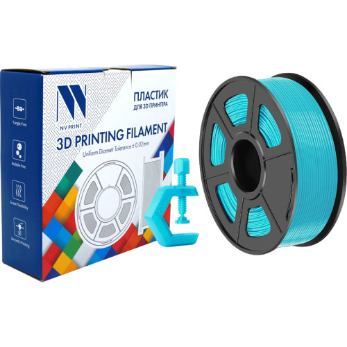 -/ Филамент NVPRINT PETG Cyan для 3D печати диаметр 1.75мм  длина 330 метров  масса 1 кг