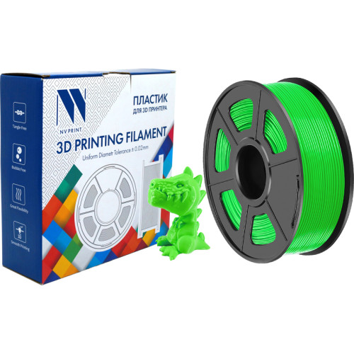 -/ Филамент NVPRINT PETG Green для 3D печати диаметр 1.75мм  длина 330 метров  масса 1 кг