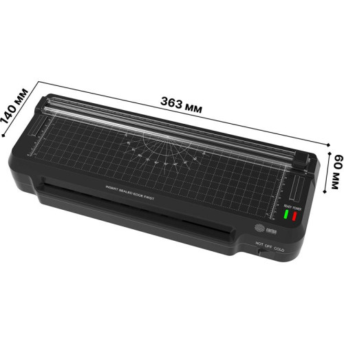 Ламинатор Cactus CS-LAB-F1 черный A4 (70-125мкм) 25см/мин (2вал.) хол.лам. лам.фото