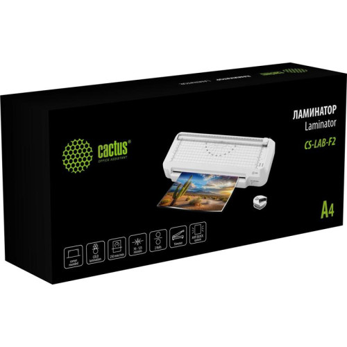 Ламинатор Cactus CS-LAB-F2 белый A4 (70-125мкм) 25см/мин (2вал.) хол.лам. лам.фото