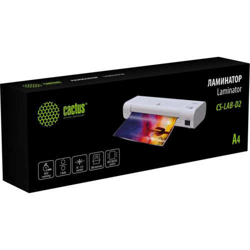 Ламинатор Cactus CS-LAB-D2 белый A4 (70-125мкм) 28см/мин (2вал.) лам.фото