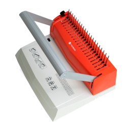 Переплетчик ГЕЛЕОС БП-16 бело-красный на пластиковую пружину, А4, ручная перфорация 16 листов, переплет макс до 500 л., глубина перфорации 2-3-4-5 мм