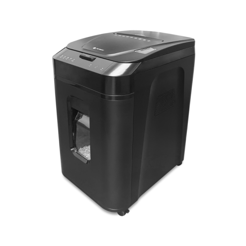 Уничтожитель документов ГЕЛЕОС АП40-4, DIN P-4 (4 ур-нь секр.), фрагмент 3,9х12мм, АВТОПОДАЧА 180 лист  (70г/м2), пл.карты/скрепки/скобы, 37 литров