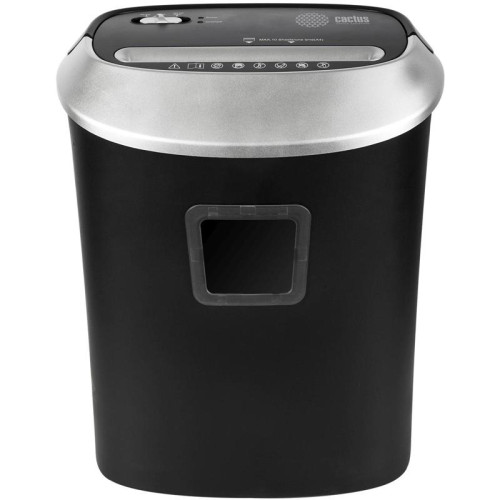 Шредер Cactus CS-SH-P6 черный/серый (секр.P-4) фрагменты 10лист. 21лтр. скрепки скобы пл.карты