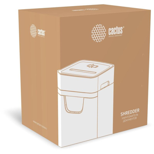 Шредер Cactus CS-SH-E5 (секр.P-4) фрагменты 12лист. 20лтр. скрепки скобы пл.карты