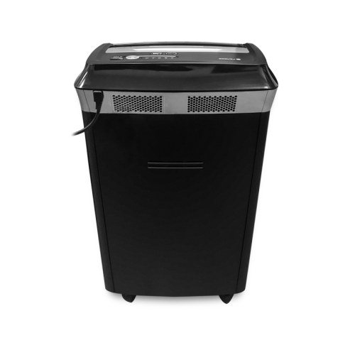 Уничтожитель документов ГЕЛЕОС УМ35-4, DIN P-4 (4 ур-нь секр.), фрагмент 3,9х30мм, 23-26 лист (70г/м2), CD/пл.карты/скрепки/скобы, 35 литров