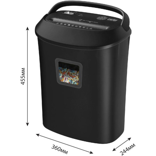 Шредер Cactus CS-SH-P8 черный (секр.P-4) фрагменты 12лист. 25лтр. скрепки скобы пл.карты CD