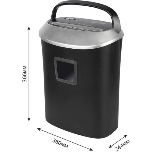 Шредер Cactus CS-SH-P6 черный/серый (секр.P-4) фрагменты 10лист. 21лтр. скрепки скобы пл.карты