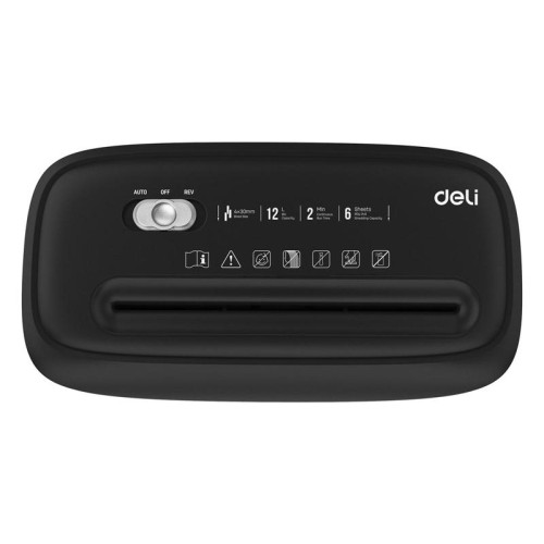 Шредер Deli E9945 (секр.P-4) фрагменты 6 лист. 12 л, скобы/пл.карты