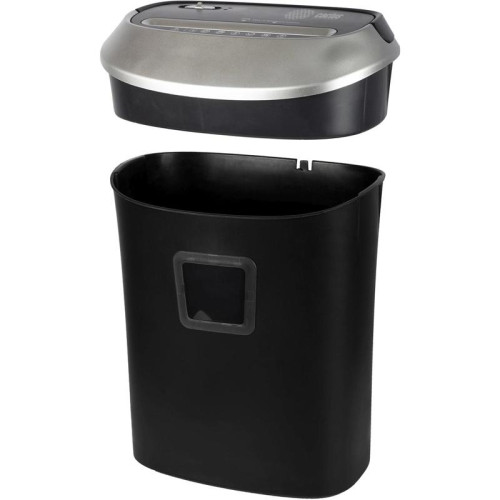 Шредер Cactus CS-SH-P6 черный/серый (секр.P-4) фрагменты 10лист. 21лтр. скрепки скобы пл.карты