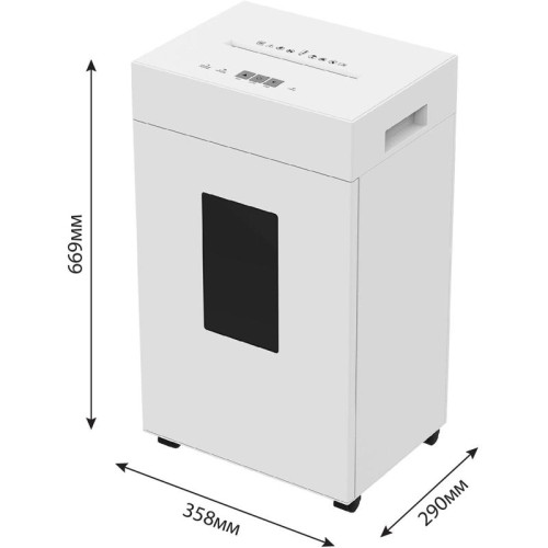 Шредер Cactus CS-SH-K9 белый (секр.P-4) фрагменты 15лист. 48лтр. скрепки скобы пл.карты