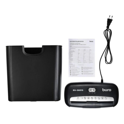 Шредер Buro Home BU-S601S (секр.Р-1) ленты 6 лист. 10 л, пл.карты