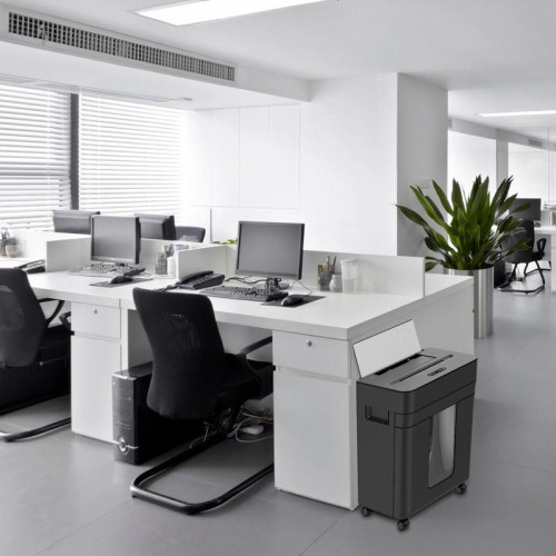 Шредер Cactus CS-SH-D8 с автоподачей (секр.P-4) фрагменты 150лист. 24лтр. скобы пл.карты