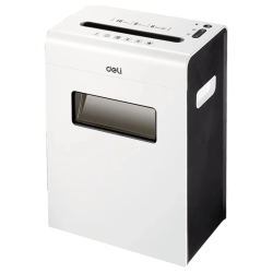 Шредер Deli E9921-EU, DIN P-4, 3х16мм, 6 лст., уничт.: пл.карты/скрепки/скобы, 16 лтр., белый