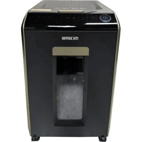 Шредер Office Kit SA200M1,9х10 черный/серый с автоподачей (секр.P-5) фрагменты 220лист. 40лтр. скобы пл.карты