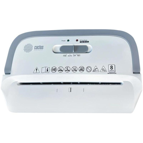 Шредер Cactus CS-SH-C4 белый (секр.P-4) фрагменты 8лист. 13лтр. скрепки скобы пл.карты