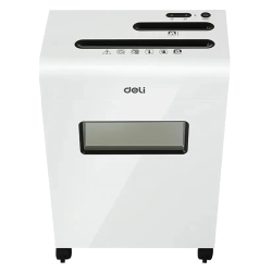 Шредер Deli E9911-EU (секр.P-4) фрагменты 8 лист. 16 л, скрепки/скобы/пл.карты/CD