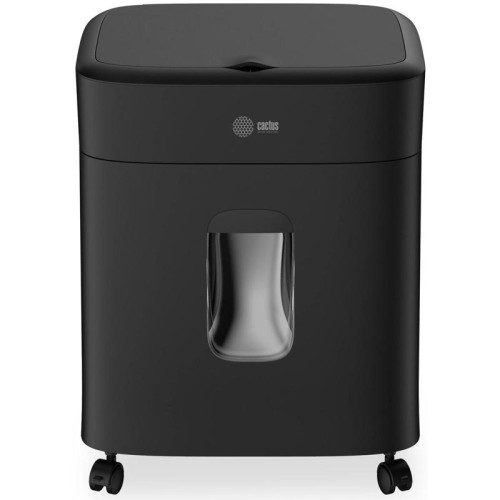 Шредер Cactus CS-SH-D4 черный с автоподачей (секр.P-5) фрагменты 60лист. 15лтр. скрепки скобы пл.карты