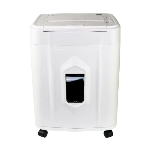 Уничтожитель документов ГЕЛЕОС АП23-4, DIN P-4 (4 ур-нь секр.), фрагмент 3,9х12мм, АВТОПОДАЧА 145 лист (70г/м2), пл.карты/скрепки/скобы, 23 литра