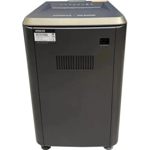 Шредер Office Kit SA200M1,9х10 черный/серый с автоподачей (секр.P-5) фрагменты 220лист. 40лтр. скобы пл.карты