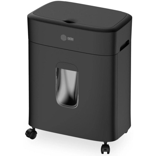 Шредер Cactus CS-SH-D4 черный с автоподачей (секр.P-5) фрагменты 60лист. 15лтр. скрепки скобы пл.карты