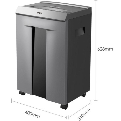 Шредер Deli ET096 с автоподачей (секр.P-5) фрагменты 16 лист. 30 л, скрепки/скобы/пл.карты/CD
